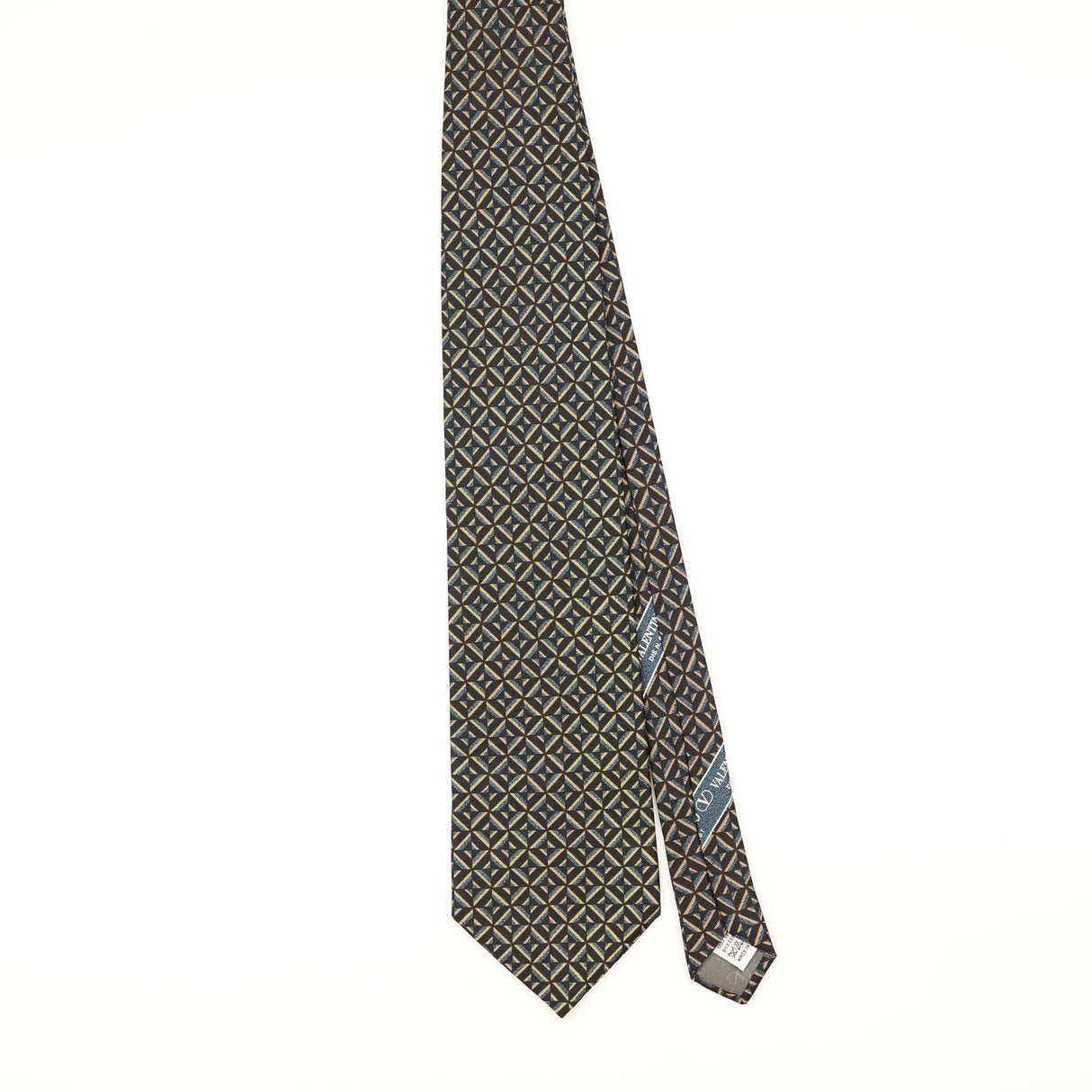 Front of Vintage 1990's Valentino Geometric Patterned Tie