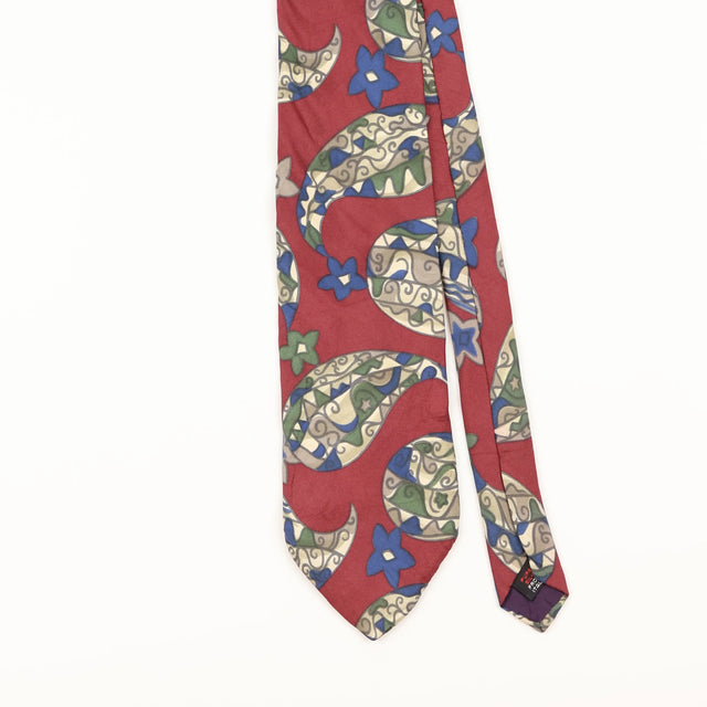 Front Detail of Vintage 1990's Kuppenheimer Abstract Patterned Tie