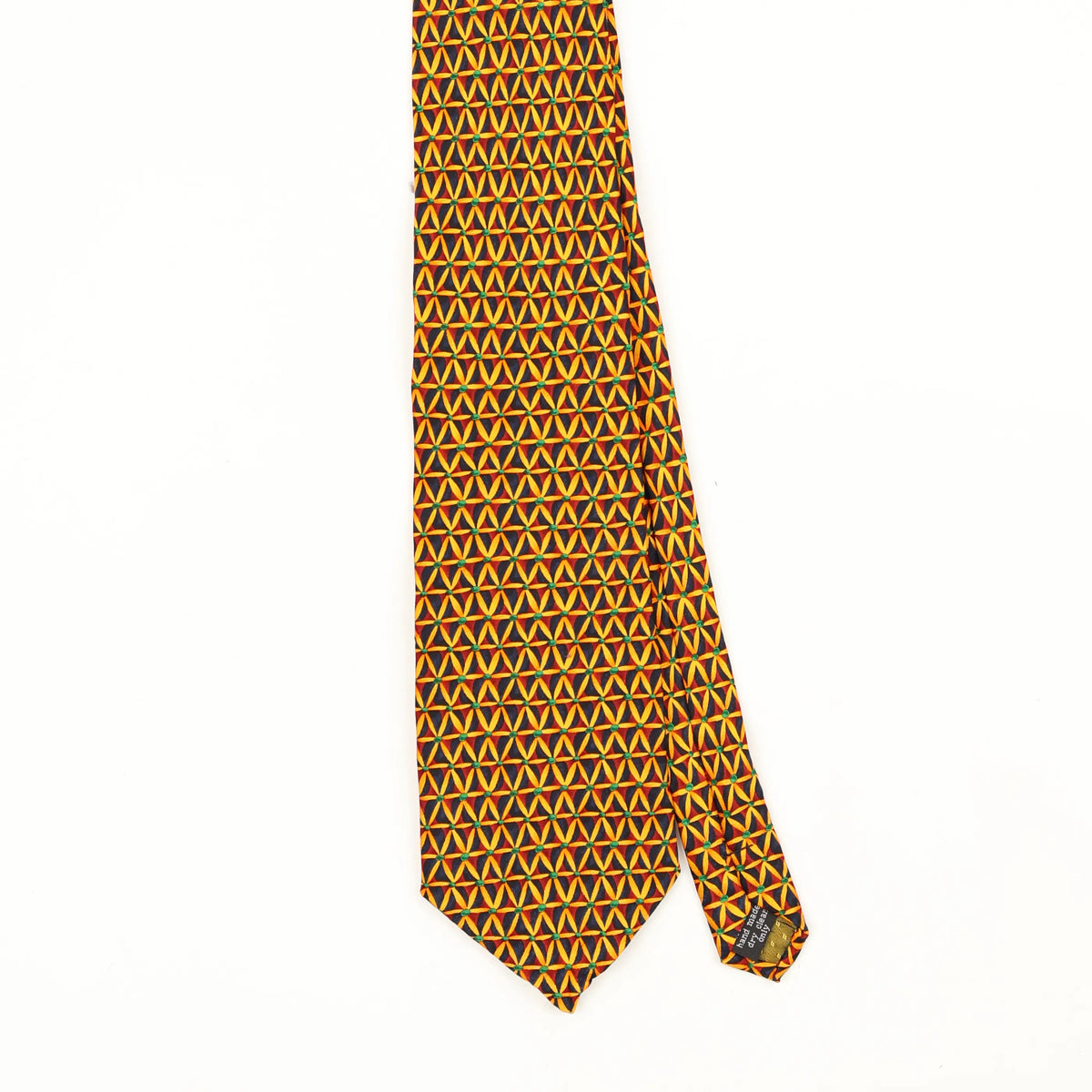 Front Front Detail of Vintage Stonehenge Geometric Patterned Tie