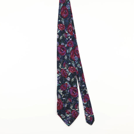 Front of Vintage 1990's Enrico Coveri Floral Patterned Tie