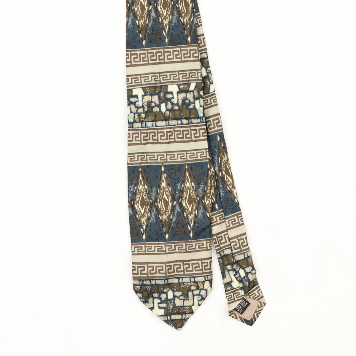 Front Front Detail of Vintage 1990's Fratelli Geometric Patterned Tie