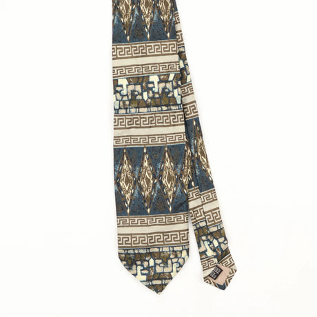 Front Front Detail of Vintage 1990's Fratelli Geometric Patterned Tie