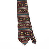 Front Front Detail of Vintage 1990's Bill Blass Striped Patterned Tie
