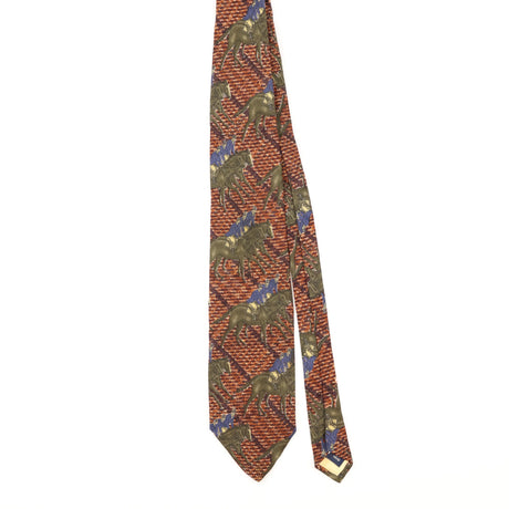 Front of Vintage 1990's Ralph Lauren Hand Made Geometric Patterned Tie