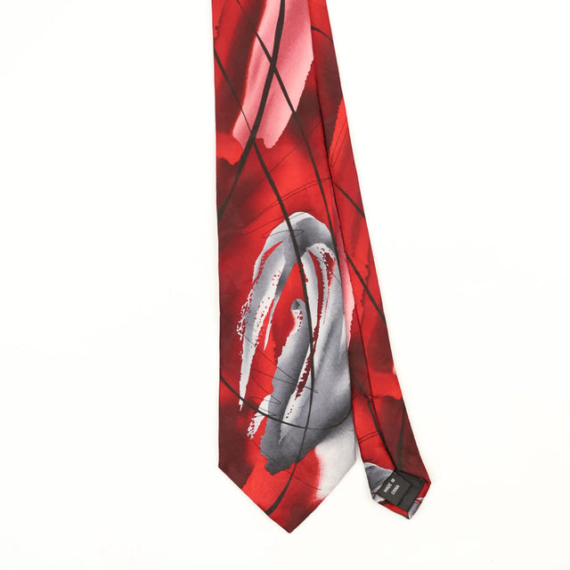 Front Front Detail of Vintage Jerry Garcia Nature Morte Abstract Patterned Tie