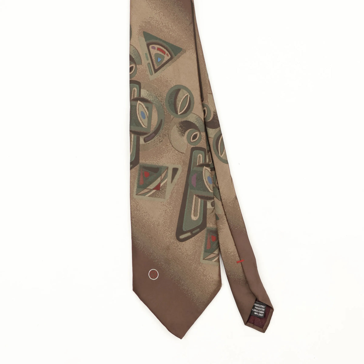 Front Front Detail of Vintage 1990's Halston Abstract Patterned Tie