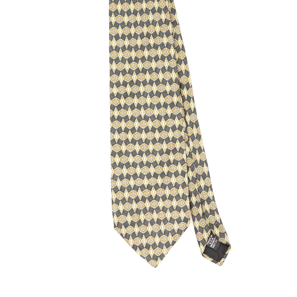 Front Front Detail of Vintage 1990's Wembley Geometric Patterned Tie