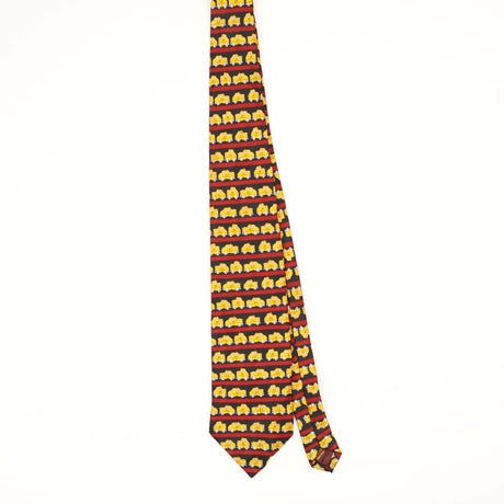 Front Front of Vintage 1990's Museum Artifacts NY Taxi Cartoon Patterned Tie