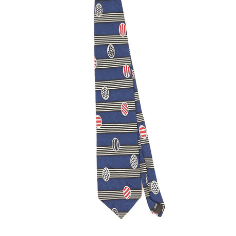 Front of Vintage 1990's Football Striped Patterned Tie