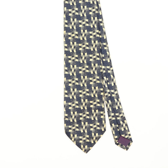 Front Front Detail of Vintage 1990's Geometric Patterned Tie