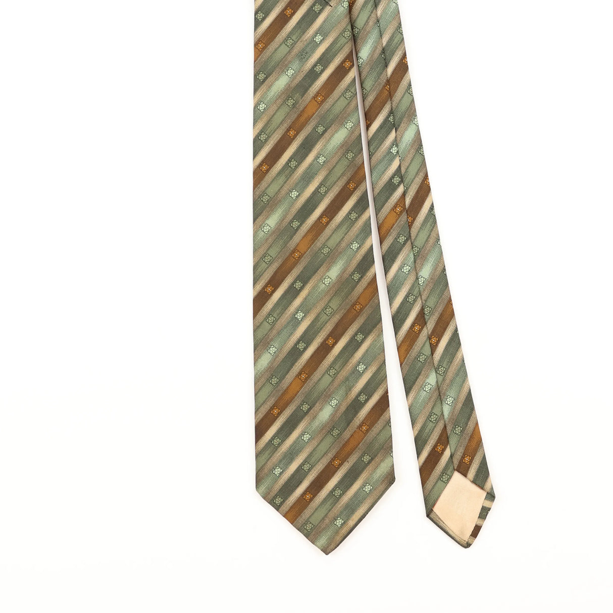 Front Detail of Vintage 1980's Striped Patterned Tie