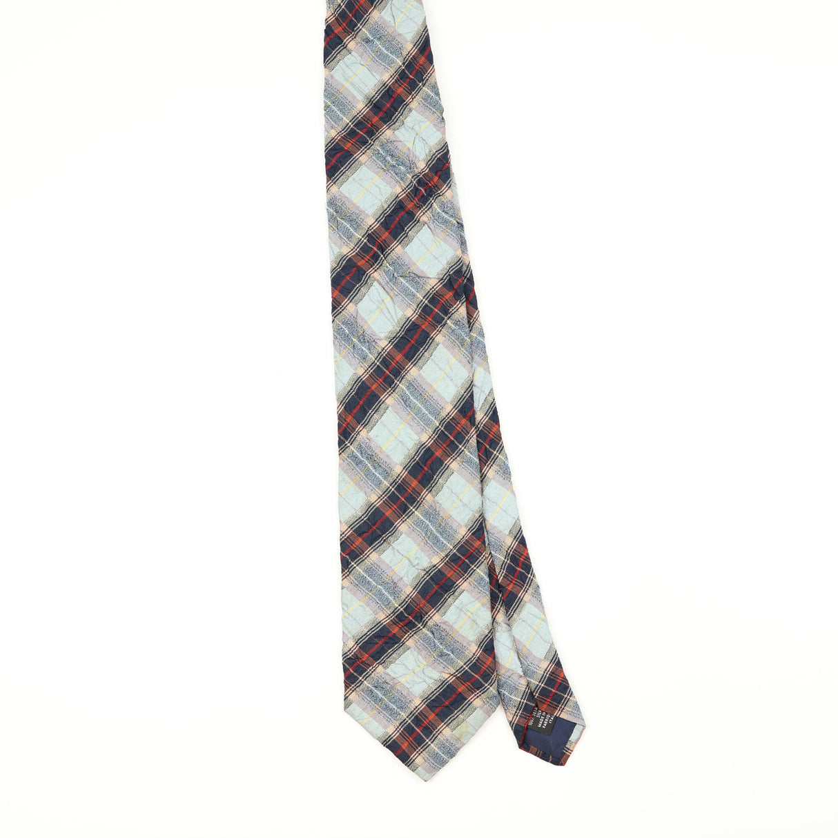 Front Front of Vintage 1990's Kenzo Crinkle Plaids & Checks Patterned Tie