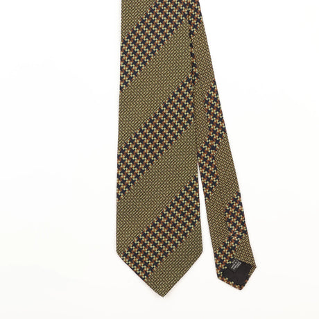 Front Detail of Vintage 1990's Giorgio Armani Striped Patterned Tie