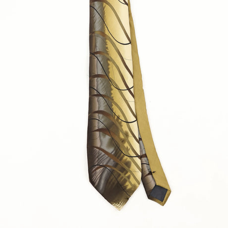Front Front Detail of Vintage 1990's Jerry Garcia Banyan Trees Abstract Patterned Tie