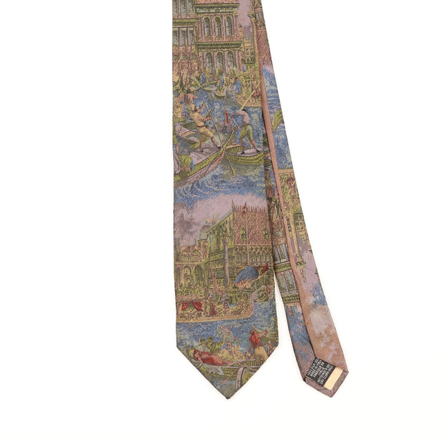 Front Detail of Vintage 1990's Tie Rack Art Of Ties Abstract Patterned Tie