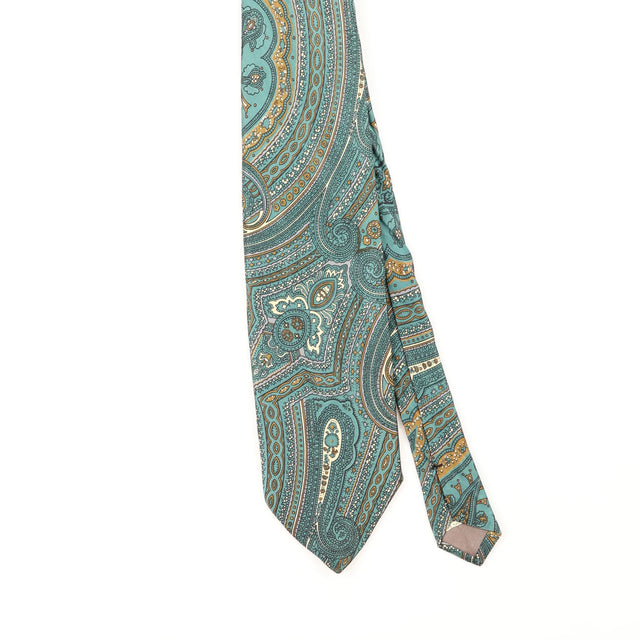 Front Detail of Vintage 1990's Paisley Patterned Tie