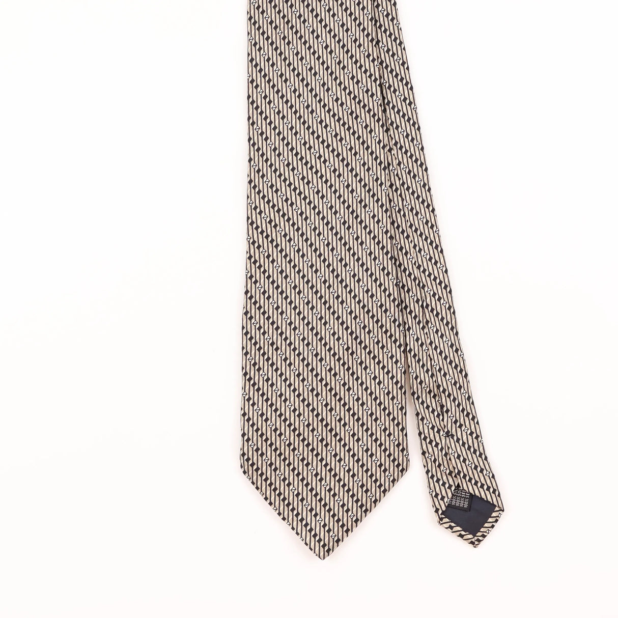 Front Detail of Vintage 1990's Dolce & Gabbana Geometric Patterned Tie