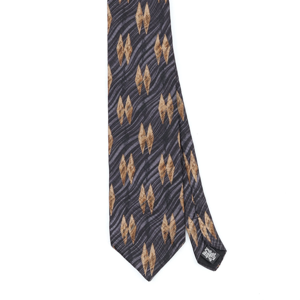 Front Front Detail of Vintage 1990's Diamonds Geometric Patterned Tie
