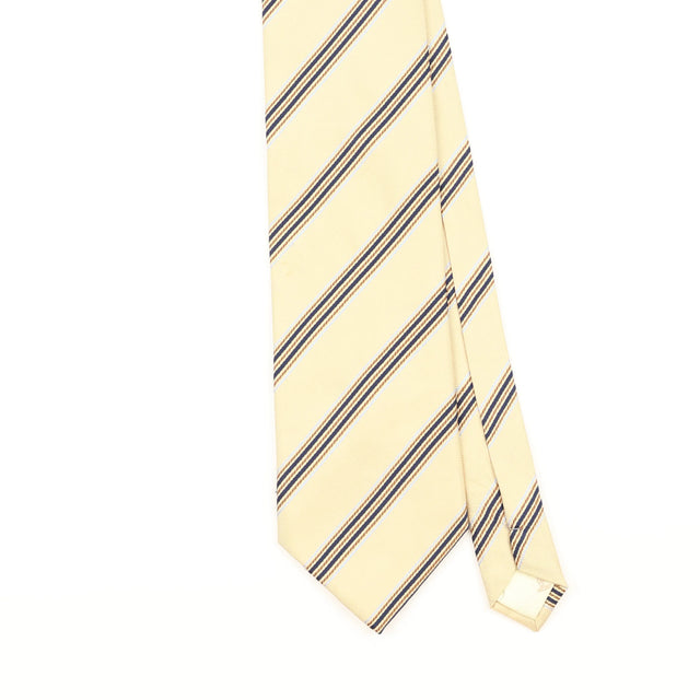 Front Detail of Vintage 1990's Trussardi Striped Patterned Tie