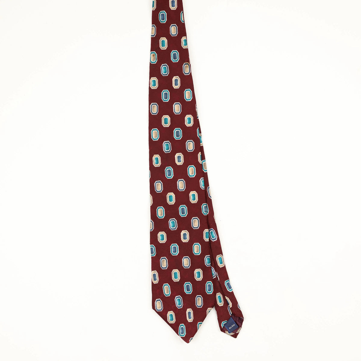Front Front of Vintage 1990's Stafford Geometric Patterned Tie
