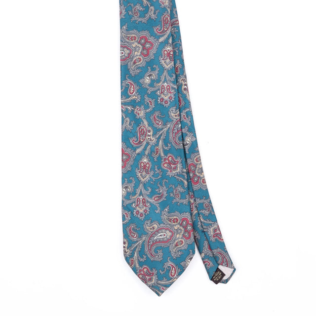 Front Front Detail of Vintage 1990's Van Heusen Paisley Patterned Tie