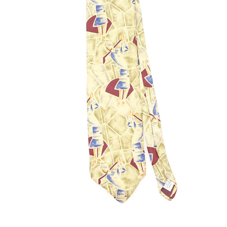 Front Front Detail of Vintage 1990's J.T. Beckett Golf Abstract Patterned Tie