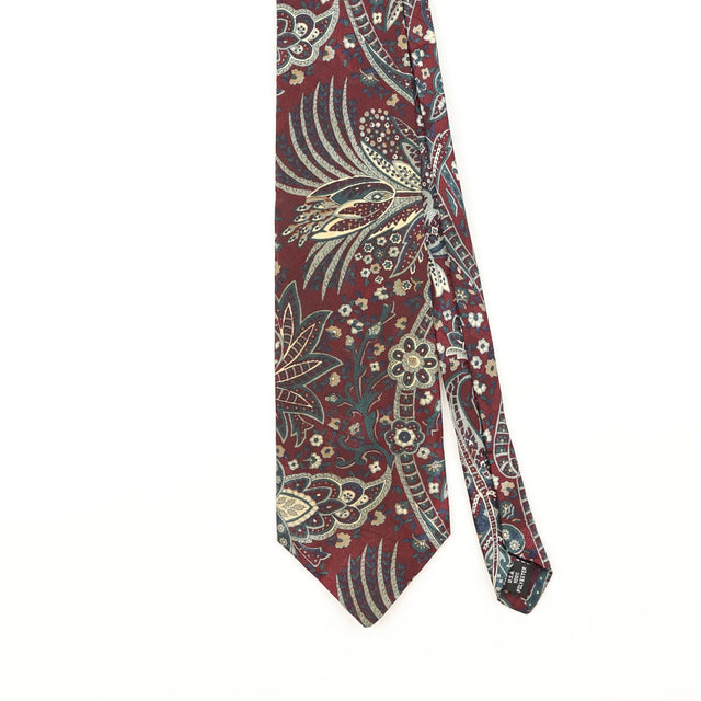 Front Detail of Vintage 1990's Paisley Patterned Tie