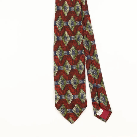 Front Detail of Vintage 1990's Geometric Patterned Tie