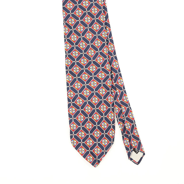 Front Front Detail of Vintage 1990's Geometric Patterned Tie