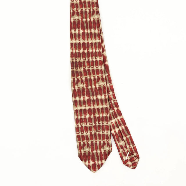 Front Front Detail of Vintage 1990's Geometric Patterned Tie