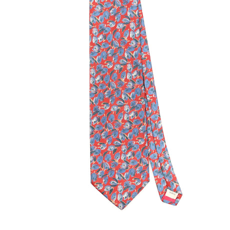 Front Front Detail of Vintage 1990's Floral Patterned Tie