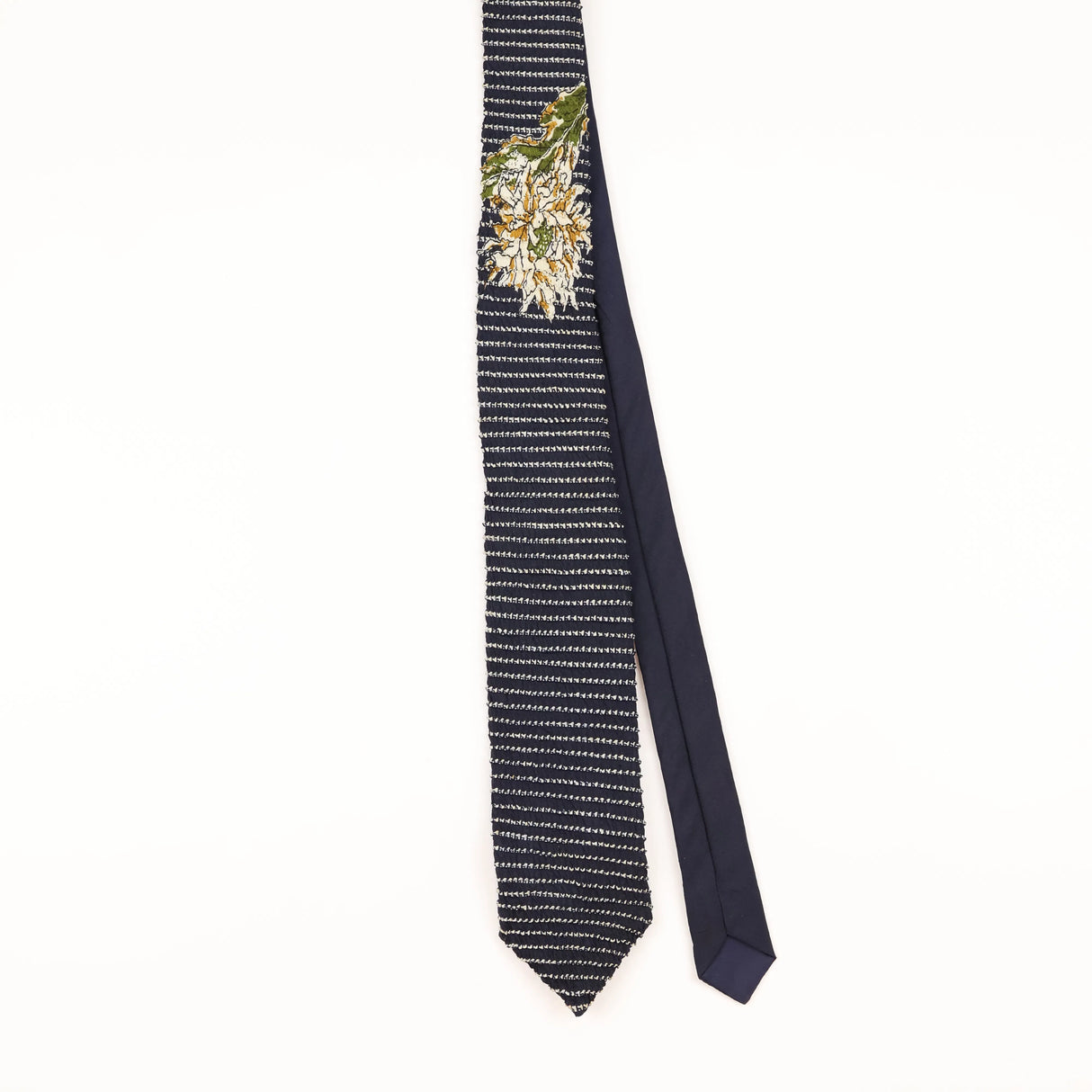 Front of Vintage 1990's Textured Floral Patterned Tie