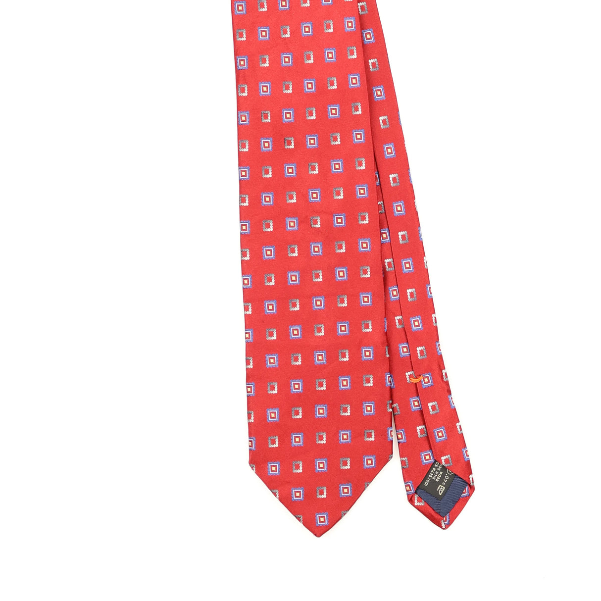 Front Front Detail of Vintage 1990's Ermenegildo Zegna Geometric Patterned Tie
