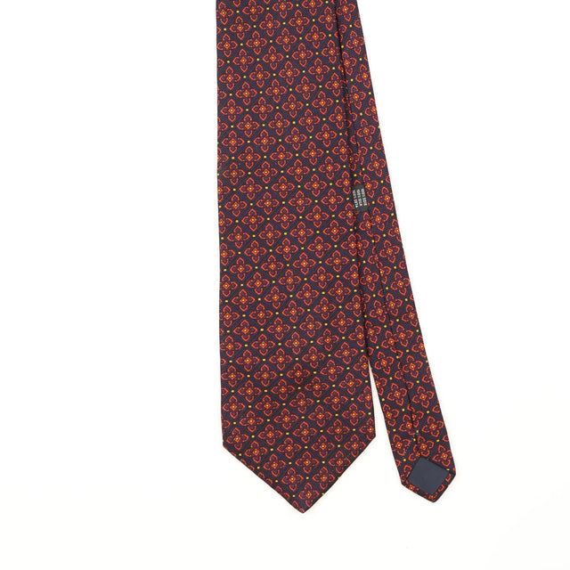 Front Detail of Vintage 1980's Christian Dior Geometric Patterned Tie