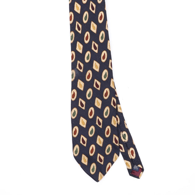 Front Front Detail of Vintage 1990's Paisley Patterned Tie