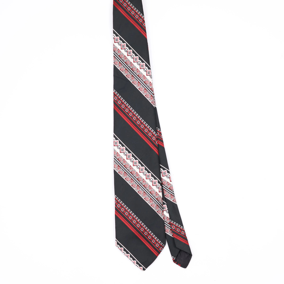 Front Front of Vintage 1980's Striped Patterned Tie