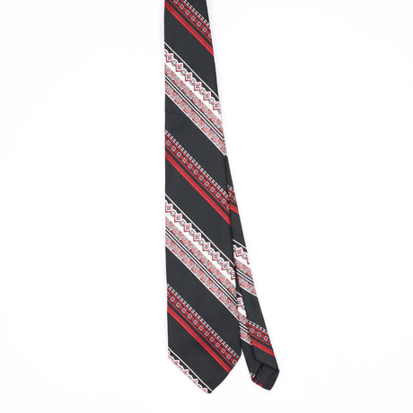 Front Front of Vintage 1980's Striped Patterned Tie