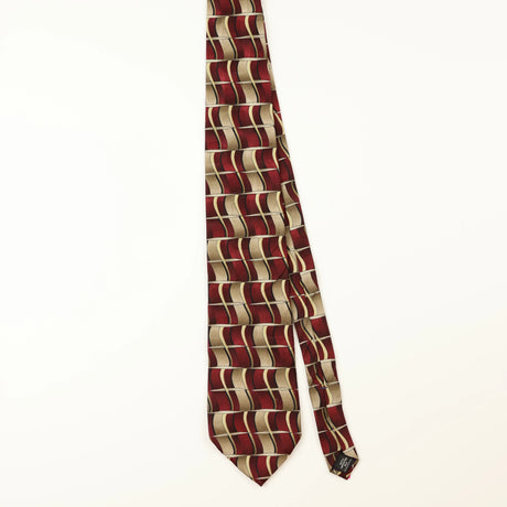 Front of Vintage Zylos Geometric Patterned Tie