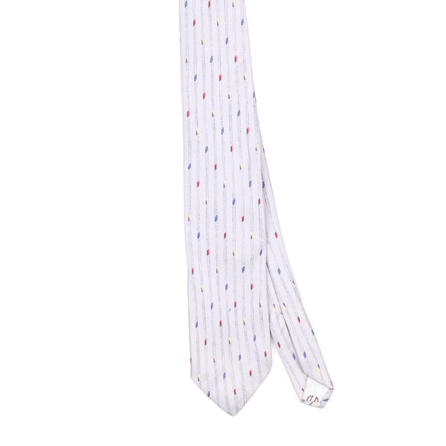 Front Front Detail of Vintage 1990's Saks Fifth Avenue Geometric Patterned Tie