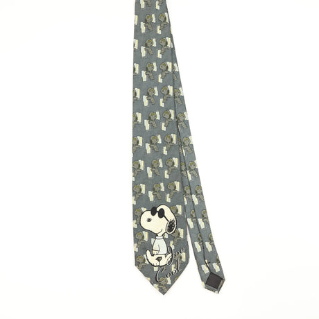 Front Front of Vintage 1990's Peanuts Snoopy Cartoon Patterned Tie