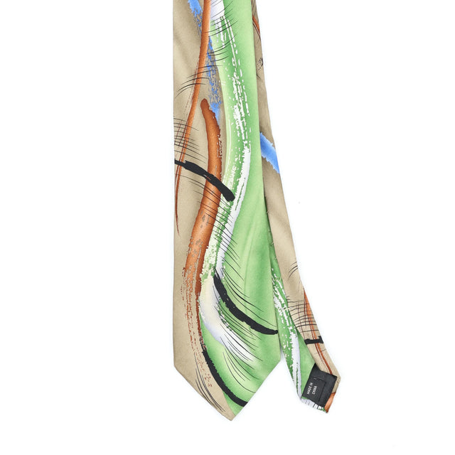 Front Front Detail of Vintage Jerry Garcia Capillaries Abstract Patterned Tie