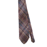 Front Front Detail of Vintage 1990's Harris Tweed Plaids & Checks Patterned Tie