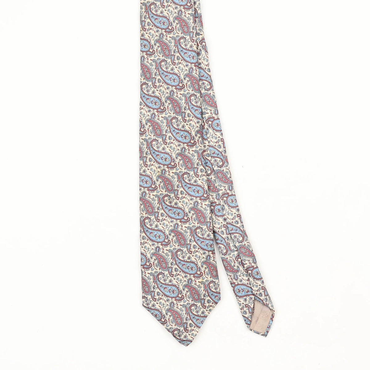 Front Front Detail of Vintage 1990's Christian Dior Paisley Patterned Tie