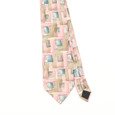 Front Front Detail of Vintage Jerry Garcia Moon Mountain Geometric Patterned Tie