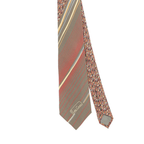 Front Detail of Vintage 1980's Pierre Cardin Striped Patterned Tie