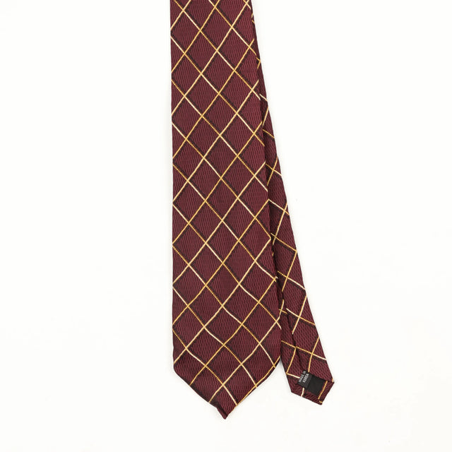 Front Front Detail of Vintage 1990's Check Patterned Tie