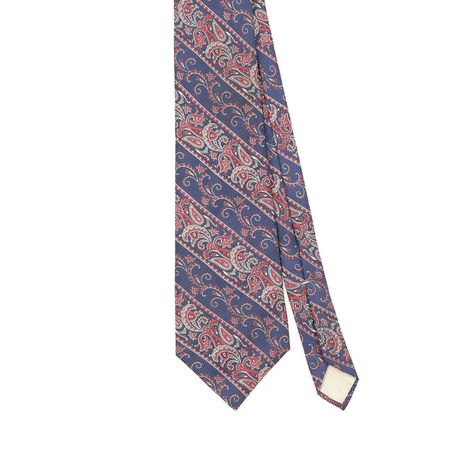 Front Front Detail of Vintage 1990's Christian Dior Paisley Patterned Tie