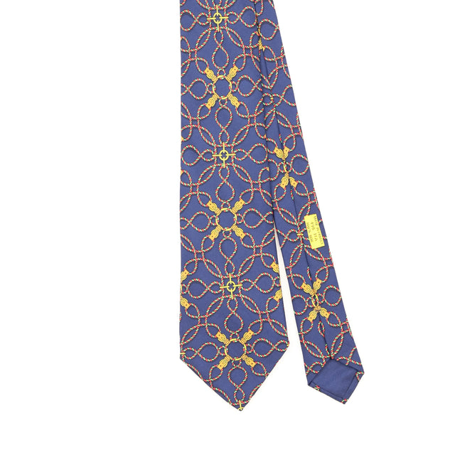Front Detail of Vintage 1990's Hermès Geometric Patterned Tie