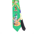 Front Front Detail of Vintage 1990's Looney Tunes Baseball Cartoon Patterned Tie