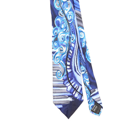Front Front Detail of Vintage 1990's Jerry Garcia Snail Garden Abstract Patterned Tie
